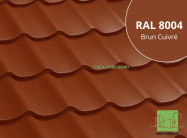 Image du produit : Bac acier imitation tuile avec feutre régulateur de condensation - Longueur 3 m - Teinte Brun Cuivré (RAL 8004)