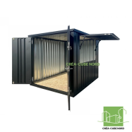 Image du produit : Kiosque bar avec 1 fenêtre sur longueur - 3 m - Acier galvanisé